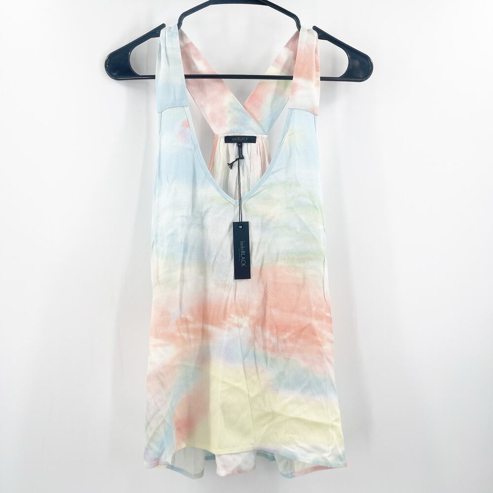 BOBI BLACK Los Angeles Tank Top Size Medium Watercolor Tie Dye Pastel NWT